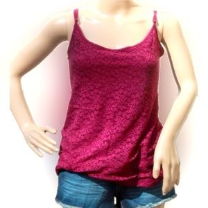 Ann Taylor | Burgundy lace tank top camisole